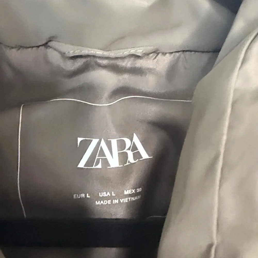 Zara Olive Green Quilted Puffer Vest - Picture 3 of 6